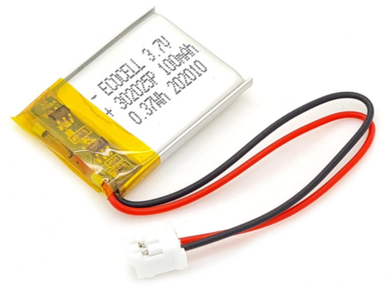 LiPo Battery 100mAh 3.7V 302025, Polymer Lithium Ion - Ecocell